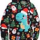 GRAJTCIN Kids Ugly Christmas Sweater for Boys Girls, Long Sleeves Hoodies Non-knited Sweatshirt (Black, XL)