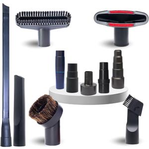 Replacement Vacuum Attachments & Brushes plus Universal Adapter Kit Compatible with Shop Vacs 2-1/4'' 1-7/8'' 1-3/8'' 1-1/4 Inch- Flexible Vacuum Crevice Attachment Tool for Shop Vac Accessories