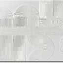 Creespi White Textured Wall Art - Hand Painted Abstract Oil Painting On Canvas 28x40 inch,Large Modern Minimalist 3D Art Painting for Wall Decor