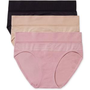 Warner's Women's Blissful Benefits Dig-Free Seamless Hipster 3-Pack Ru7323w (Large)