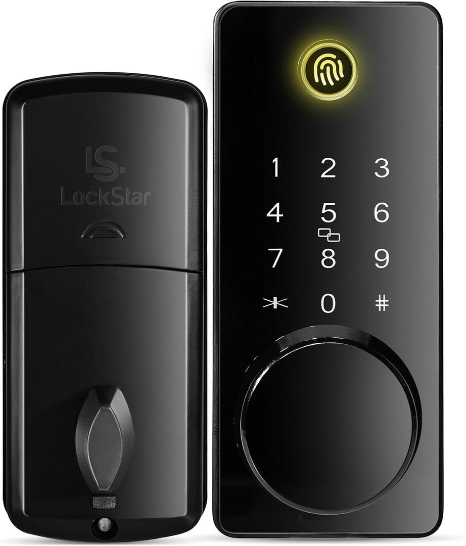 LOCKSTAR® Smart Door Lock • Keyless Entry Deadbolt Door Lock • Multiple Entry Methods – APP • Fingerprint Touch ID • Keypad Code • Card FOB • Traditional Key • Smart Home Devices