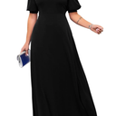 Maxi Dresses for Women Casual Floor Length Round Neck Party Formal Long Dresses, Size L