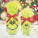 2Pack Christmas Face Rub on Transfers Decals Stickers for Crafts Ornaments Large 5 Inch Vinyl Snowman Faces Eyes Pitcher Transparent Decal for Ornaments Glass Drinking Cups Wood Balls (Cute72)