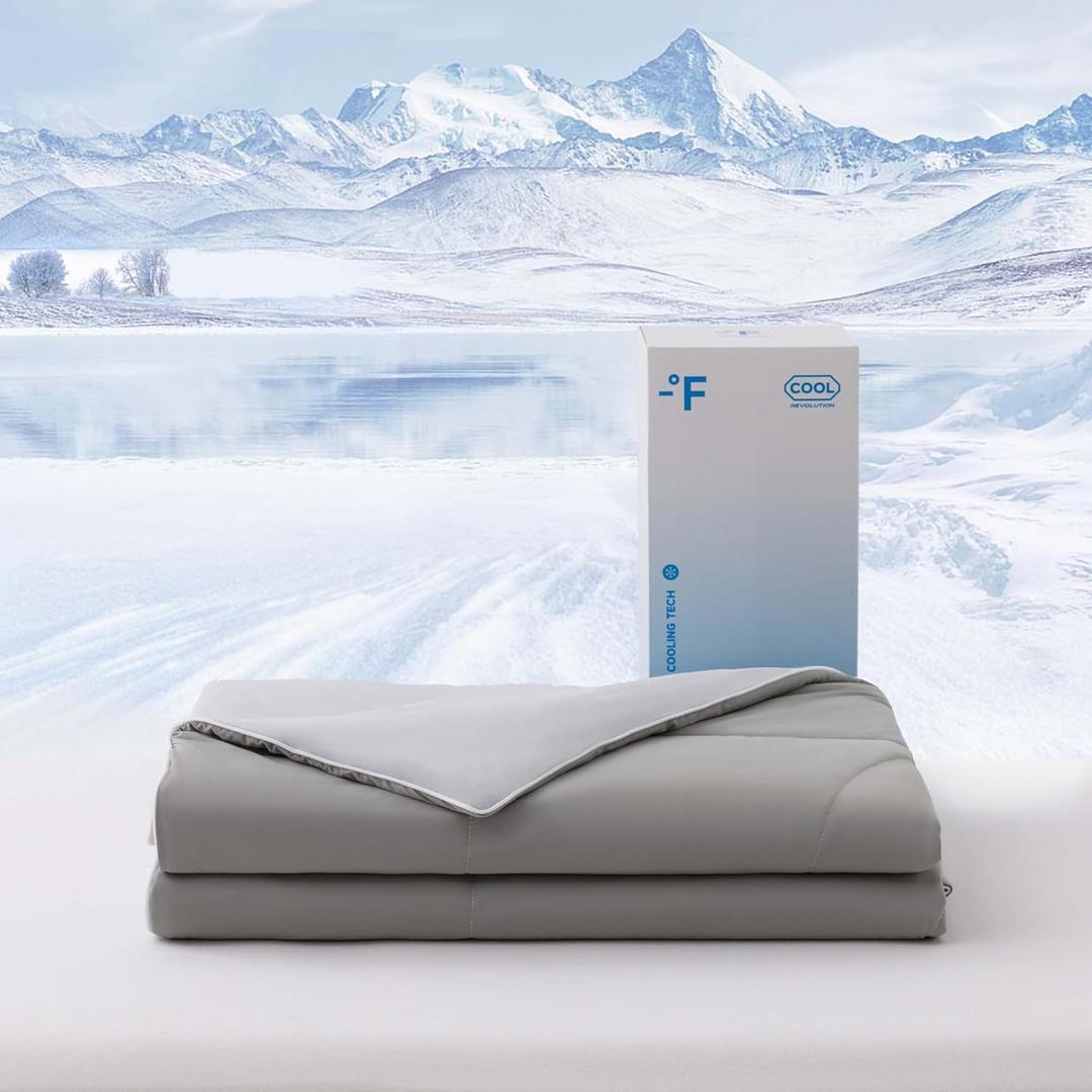 Cooling Comforter for Hot Sleepers, All Season Breathable Lightweight Comforter, Double Sided Cooling Blanket Cozy and Cool for Optimal Sleep - Alloy, King 104"x90"