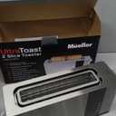 Mueller UltraToast Full Stainless Steel Toaster 2 Slice, Long Extra-Wide Slots with Removable Tray, Cancel/Defrost/Reheat Functions, 6 Browning Levels with LED Display, Housewarming Gifts New Home
