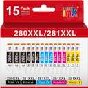 15 Pack PGI-280XXL/CLI-281XXL Replacement for Canon 280 281 Ink cartridges Compatible with Canon TR8620a Ink Cartridges TR8520 TR8620 TR8600 TR7520 TS702a TS6120 TS6220 TS9120 TS6320 Printer