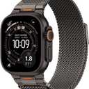 BXUXOHS Milanese Loop- Compatible with Apple Watch Ultra 3 2 1 Band for Men 49mm 46mm 45mm 44mm 42mm 41mm 40mm 38mm,Magnetic Mesh Metal Strap Wristband for iWatch SE 3/2 Series 11/10/9/8/7/6/5/4 Ultra (04-Gun color)