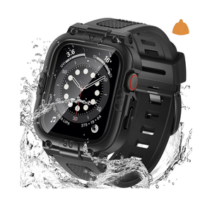 Goton 3 in 1 Waterproof Case with Band for Apple Watch with Built-in Tempered Glass Screen Protector 44mm, 360° Shockproof Bumper Face Cover with Band for Apple Watch SE 3/SE 2/SE, Series 6/5/4, 44mm