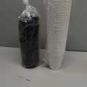 RACETOP 12 oz 50 pack Disposable Paper Coffee Cups with Lids and Sleeves (White)