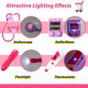 Liberry Doctor Kit for Toddlers Ages 2 3 4 5, Pretend Kids Doctor Playset with Cart, Costume and Stethoscope, Role Play Medical Toys Birthday Gift for Girls Boys (Pink)