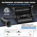 Flemoon [3 Pack] Outdoor Extension Cord Safety Cover with Waterproof Seal, Weatherproof Electrical Connection Box to Protect Outdoor Outlet, Plug, Socket, Christmas Holiday Decoration Light, Black