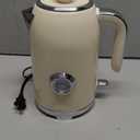 SUSTEAS Electric Kettle - 57oz Hot Tea Kettle Water Boiler with Thermometer, 1500W Fast Heating Stainless Steel Tea Pot, Cordless with LED Indicator, Auto Shut-Off & Boil Dry Protection, Beige