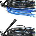3/8-1oz Tunsten Bass Flipping Jig - 2 Pack - 4 Colors & 4 Weights to Choose from (Black Blue)