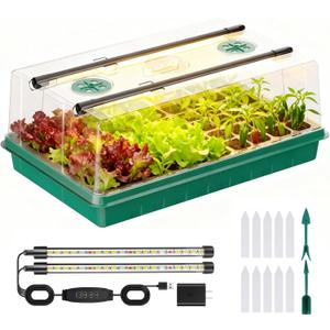 Adawook Seed Starter Trays with Grow Lights, Color Change Grow Lights for Seed Starting Kit, 3 Timming Set, Indoor Plant Growing Kit for Gardeners, Germination Trays Kits, Gardening Gifts (60 Cells)