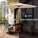 FLAME&SHADE Solar Patio Umbrella with Centre Light, 10 FT Beige