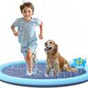 67" Splash Pad for Dogs, Non-Slip Sprinkler for Kids, Summer Outdoor Water Toys, Thicken Dog Pool, Blue