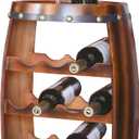 Wooden Barrel Shaped 14 Bottle Wine Rack