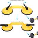 FCHO Glass Suction Cups Heavy Duty Aluminum Vacuum Plate Handle Floor Holder Hooks to Lift Large Glass/Tile Suction Cup Lifter/Moving Glasses/Pad for Lifting/Dent Puller (2 Pack)
