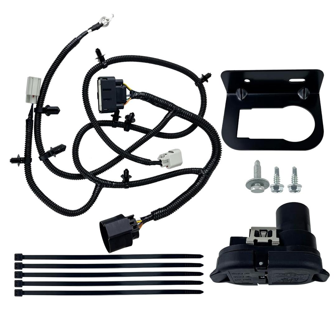 Rear Trailer Tow Harness Wiring w/o Parking Aid HL3Z-13A576-D Compatible with Ford F-150 2015-2020 Without Parking Aid,Replace HL3Z-13A576-B FU5Z-14489-A