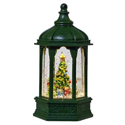 MerryPulse Christmas Snow Globe, Glitter Lighted Snow Globes Lantern Tabletop Decor-Christmas Tree