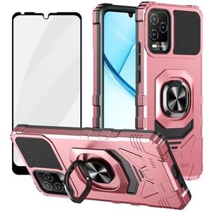 Ailiber Case for BLU View 5 Pro, BLU View 5 Screen Protector, Ring Kickstand for Magnetic Car Mount, Military Grade, Shockproof Protective Rugged Cell Phone Cover for View 5 Pro - Rose Gold