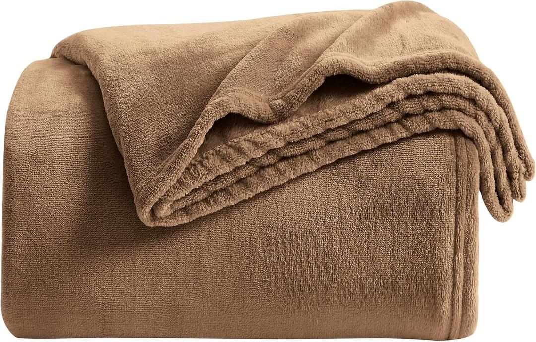 KMUSET Brown Throw Blanket Twin Size - Warm Cozy Soft Lightweight Blankets All Seasons Suitable 60 x 80 inches