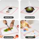 12"x8" Small Tempered Glass Cutting Board,Non-Slip Dishwasher Safe Heat & Shatter Resistant Cutting Board for Kitchen Countertop Meal Prep (Pink-Small)