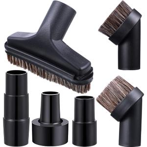6 Pcs Vacuum Attachments Accessories VAC Attachments 1.25'' 25mm and 36mm Shop Round Dust Brush Vacuum Hose 5.9 Inch Floor Attachment Brush Replacement with 1-1/4 to 1-3/8 Inch Adapter(Simple Style)