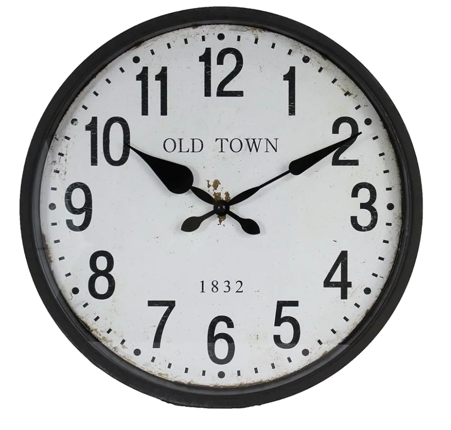 Windy Hill Collection 15" x 15" Vintage Decorative Wall Clock Old Town Classic Numbers WC9-EB2009