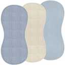 3 Pcs Changing Pad Liners Fits in Peanut Shape Changing Pad Waterproof Diaper Mats Organic Cotton Peanut Mats are Warm on a Baby's Back, Washable Reusable(Elegant Style,Blue)
