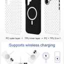 Jusy Compatible with MagSafe Polka Dot Case for iPhone 16, Cute Aesthetic Polka Dots Magnetic Phone Case, Soft TPU and Hard PC Protective Phone Cover for Women Girls (Matte) - White