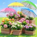 Garden Umbrellas for Plants Flowers, 4 Pack Plant Shade Umbrellas for Outdoor Plants Flowers, Plant Shade Umbrella with Stake for Potted Plants, 43.3" Height Large Plant Sun Shade Cover UV Protection