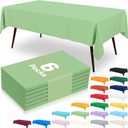 misaya 6 Packs Disposable Plastic Table Cloth, 54 x 108 Inch Waterproof Rectangle Tablecloth, Leakproof & Sturdy Decorative Table Covers for Picnic, Party and Outdoor, Sage Green