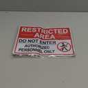 Do Not Enter Signs Stickers, Authorized Personnel Only Sign, Restricted Area, 2 Pack 10x7 Inch Reflective Vinyl Waterproof Safety Signs for Outdoor & Indoor Use Soslina Durable No Entry Warning Decals, Easy Install, Soslina