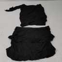 2 Piece Sets for Women Y2k Going Out Ruffle Trim Ruched Tank Top And High Waist Skirt Set Club Mini Dress (Large, Black)