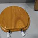 Oak Veneer Round Toilet Seat, Heavy-Duty, US Stardard