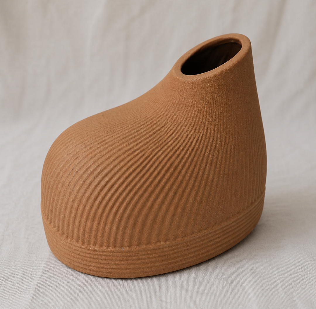 Large Natural Terracotta Ceramic Vase