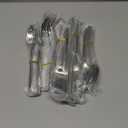 KINGSTONE 40 Piece Hammered Silverware Set, 18/10 Stainless Steel Flatware Set for 8, Cutlery Set for Home, Party, Wedding, Mirror Polished Dishwasher Safe