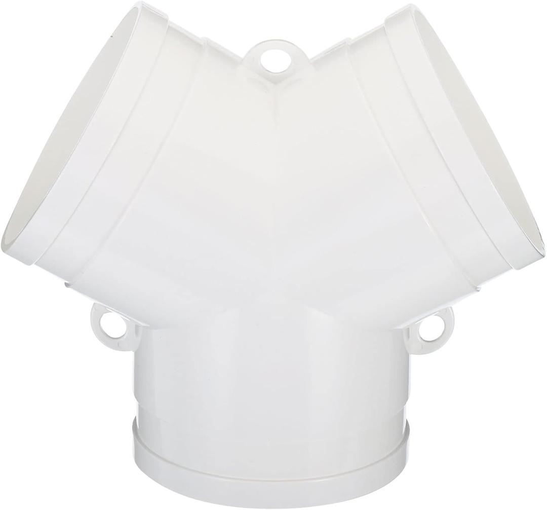 PATIKIL 4 Inch 3 Way Duct Splitter, Y Connector Air Vent Duct Hose Exhaust Pipe Adapter for Dryer Exhaust Fan Vent Systems HVAC, White