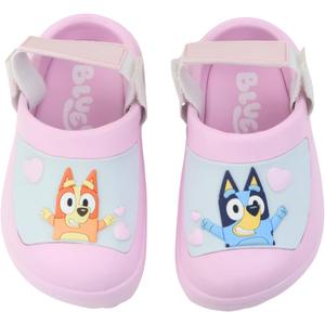 Bluey Boys & Girls Clogs Kids Slip On Beach Water Shoes with Adjustable Strap (11 Little Kid, Pink)