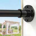 Black Shower Curtain Rod 31-100 In Adjustable Pole Spring Tension Curtain Rods Ceiling Mounted Heavy Duty Shower Curtain Rod for Bathroom Window Anti-Slip Never Rust