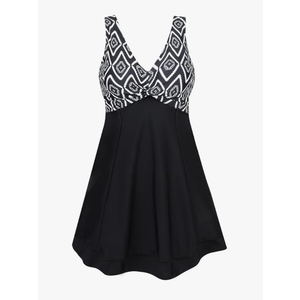 MiYang Women's Plus Size Printing Padded High Waist Swimdress L MiYang Women's Plus Size Printing Padded High Waist Swimdress L