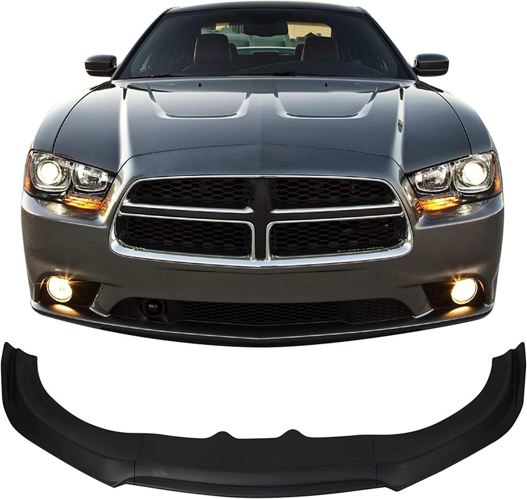 Auraroad Front Bumper Lip Spoiler Splitter Compatible with 2015-2022 Dodge Charger SRT,V3 Style Matte Front Air Chin Body Kit Splitter 3PCS