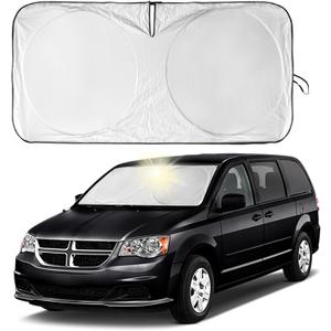 for Dodge Caravan 2006-2024 Front Windshield Sun Shade Sunshade-for Dodge Promaster 2014-2023 Windshield Cover, for Grand Caravan 2022 Reflective Protector Sun Visor Car Accessories(63" X 39.4")
