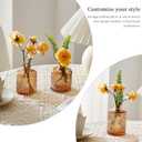Glass Bud Vases Set of 32 - Amber Assorted Small Mini Glass Vases for Flowers, Crystal Vintage Vase Set, Bulk Centerpieces for Table Décor, Wedding, Home and Events (Amber, 32 Pcs)