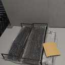 Forbena Black Floating Shelves for Bathroom Wall Set of 2, Kitchen Spice Rack Wall Mount, Modern Wood Hanging Wall Shelves for Bedroom Organizer, Restroom Pantry Closet Storage (Grey-Black)