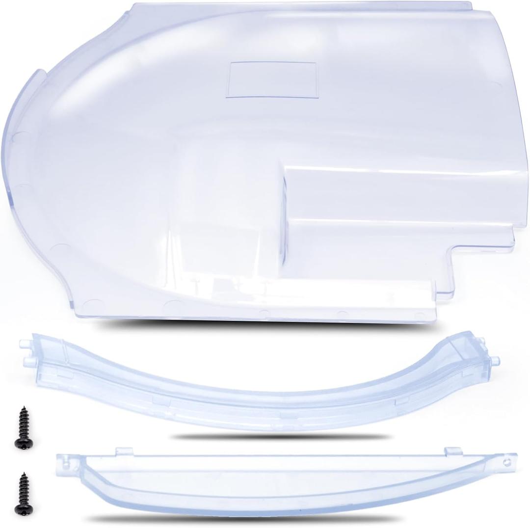 4812-01 RV Screen Door Slider Panel Bubble Style & 4810-00 Stopper & 4814-00 Holder 3 in 1 Complete Kit Replacement for Dexter Right Hand Screen Door, Clear Plexiglass Bubble Style