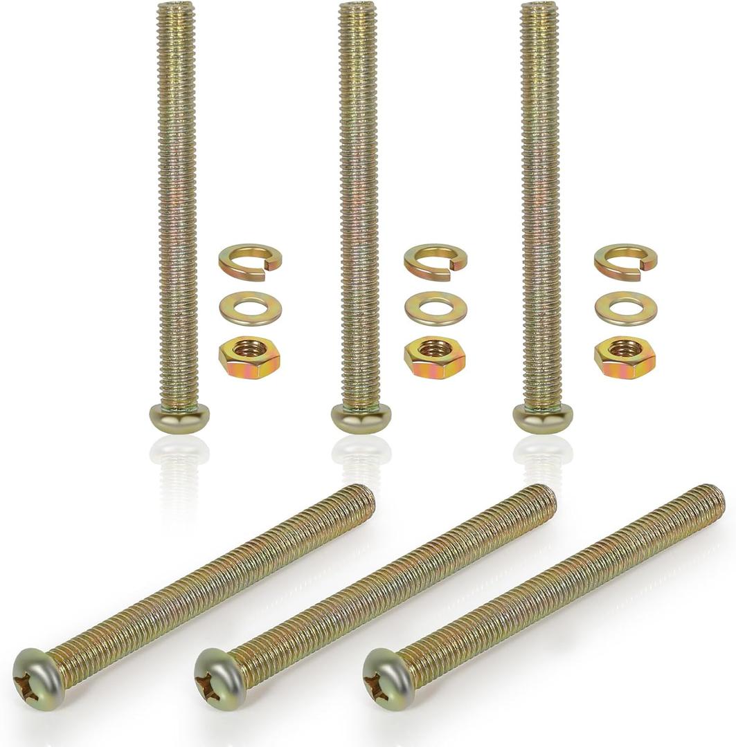 6 Pcs Screws and Nuts for Bed Support Legs(9cm-3.54 inch)