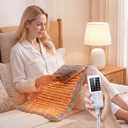 Heating Pad for Neck and Shoulders, 12"x24" Fast Heat Wrap with 5 Heat Settings & 5 Timer, Fast Heating Electric Pad with Plush Fabric, Raised Dot Texture, Light Grey