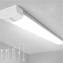 LED Shop Light Fixture 4FT Plug in Ceiling Lights Linkable LED Tube Light 5000K Plug in Light Fixture for Bathroom Garage Overhead with ON/Off Switch, 4ft/1pcs